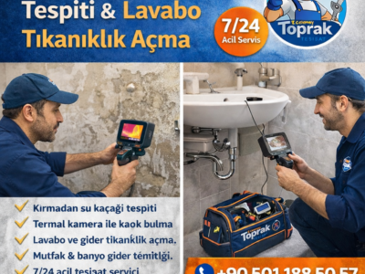 Çekmeköy Su Kaçağı Tespiti & Lavabo Tıkanıklık Açma | 7/24 Acil Servis